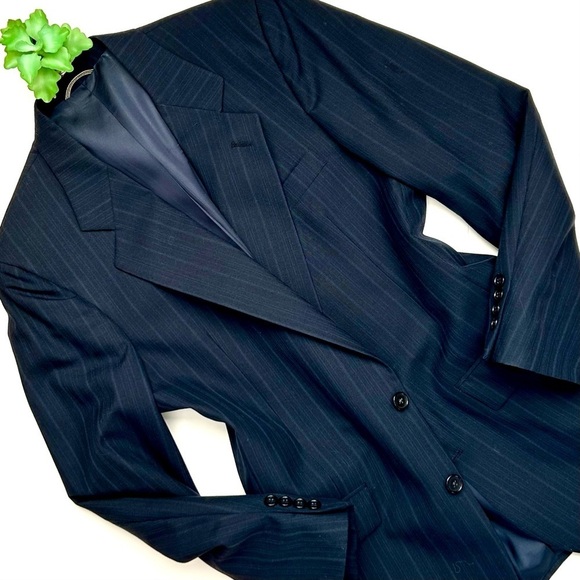 Christian Dior Monsieur Navy Blue Pinstripe Blazer Sports Coat Size M 38R 40R - Picture 1 of 5
